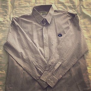 UGA plaid button up